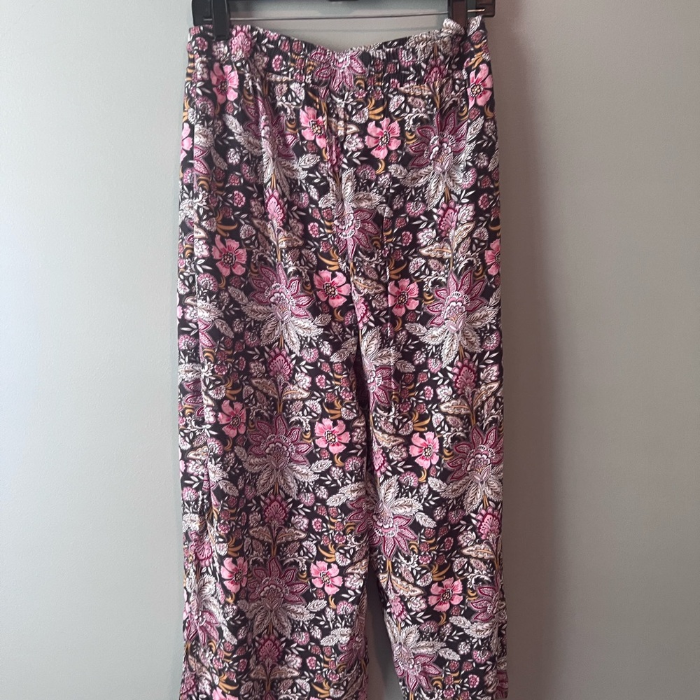 LOFT Multicolor Floral Print Pants